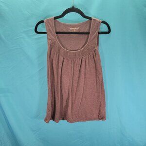 Eddie Bauer Womens Sleeveless Brown Top M Pima Cotton & Spandex